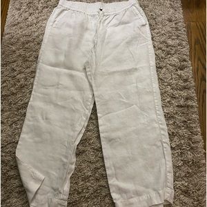 Excellent classy white linen, Talbot’s pants. Full length.